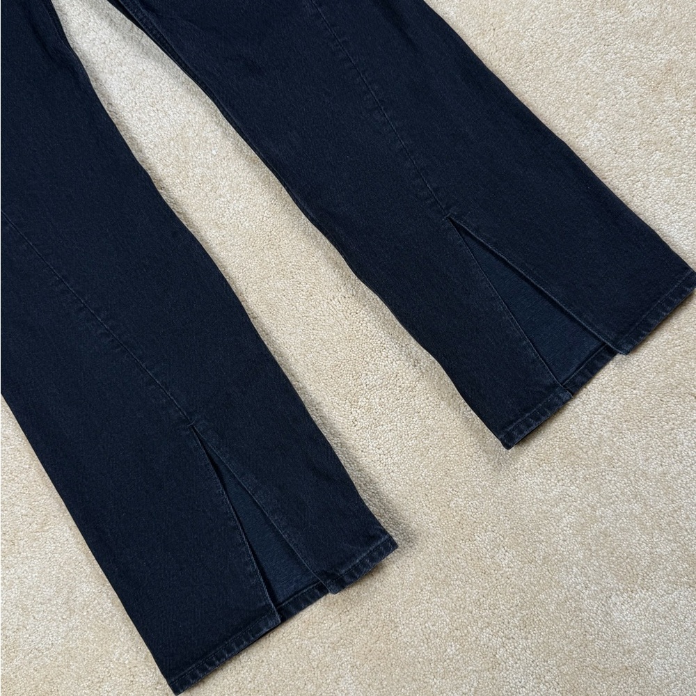 Abercrombie & Fitch The 90s Relaxed Jean High Rise Front Slit Black size 25 reg - Picture 4 of 7